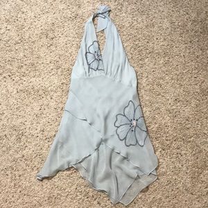 BCBG Maxazria airy halter top (flower details)